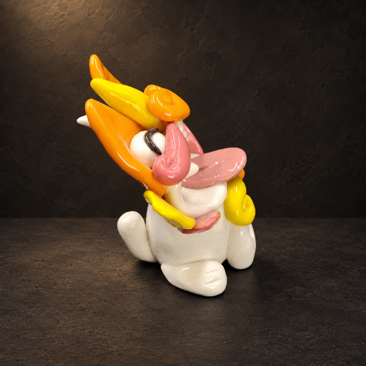 Wamao Guardian Cat Figurine, Colorful Glossy Ceramic Home Decor